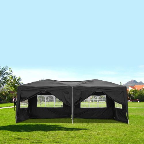 20''x10''(3 x 6m) Four Windows Practical Waterproof Folding Tent Black XH 20''x10''(3 x 6m) Four Windows Practical Waterproof Folding Tent Black XH